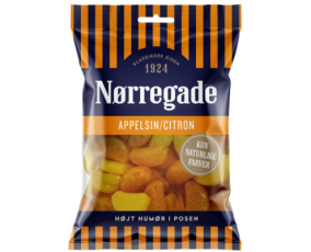 Norregade Apelsin Citronklyftor 90g Coopers Candy