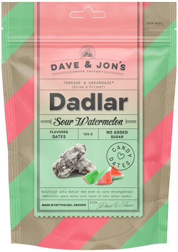 Dave & Jons Dadlar Sour Watermelon 125g Coopers Candy