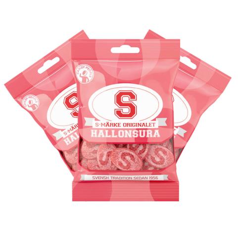 S-Märke Hallonsura 80g x 3st Coopers Candy