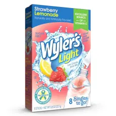 Wylers Light Singles To Go 8-pack - Strawberry Lemonade Coopers Candy