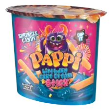 Pappi Birthday Cake Cream & Sticks 55g Coopers Candy