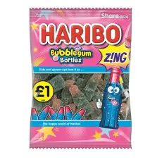 Haribo Bubblegum Bottles Zing 176g Coopers Candy