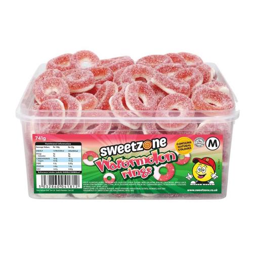 Sweetzone Tubs Watermelon Rings 800g Coopers Candy