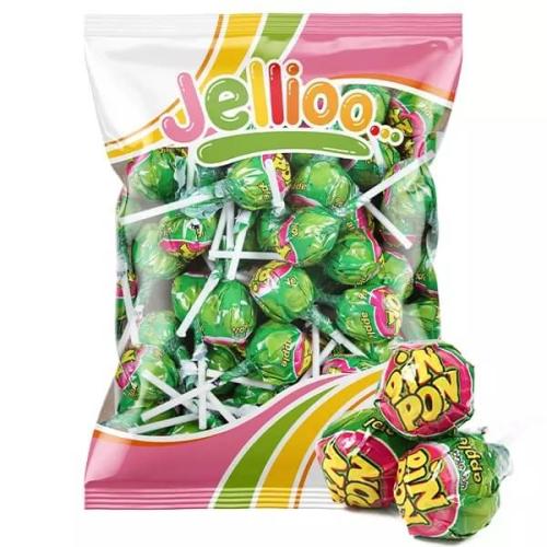 Pin Pon Lollipop Gum Sour Green Apple 53st Coopers Candy