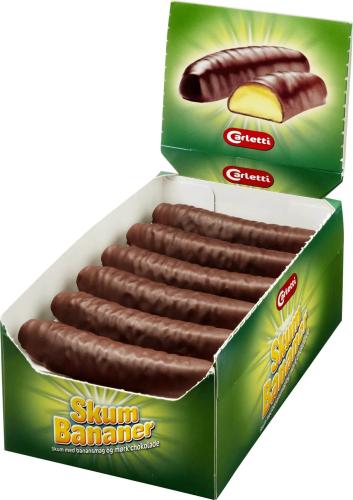 Carletti Skumbananer oinslagen 25g x 18st (hel låda) Coopers Candy