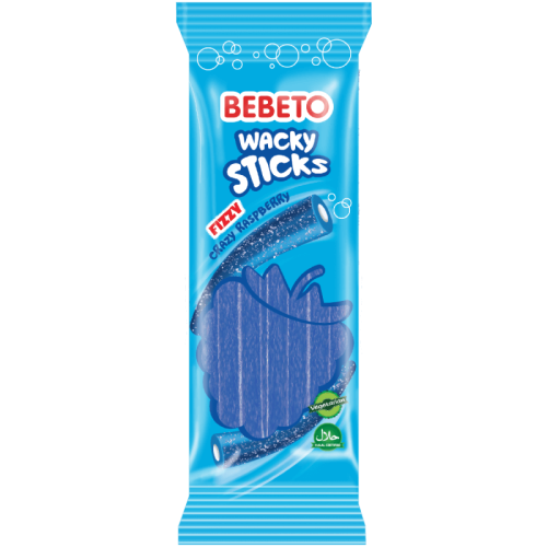 Bebeto Wacky Sticks - Fizzy Raspberry 180g(BF:2024-10-28) Coopers Candy