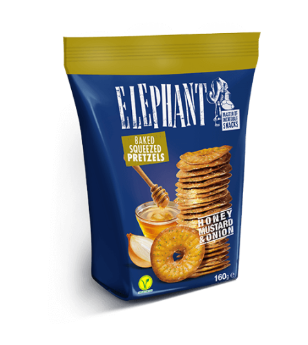 Elephant Kringlor - Honey Mustard & Onion 160g Coopers Candy