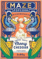 MAZE Popcorn Cheesy Cheddar 3-pack 240g Coopers Candy