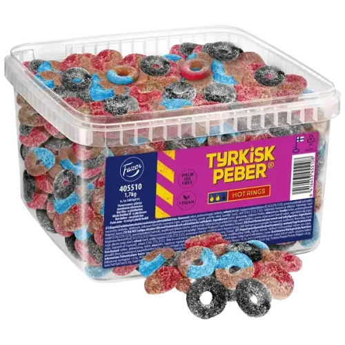 Tyrkisk Peber Hot Rings 1.7kg Coopers Candy