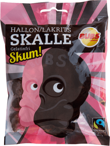 Bubs Hallon/lakritsskalle Skum 90g Coopers Candy