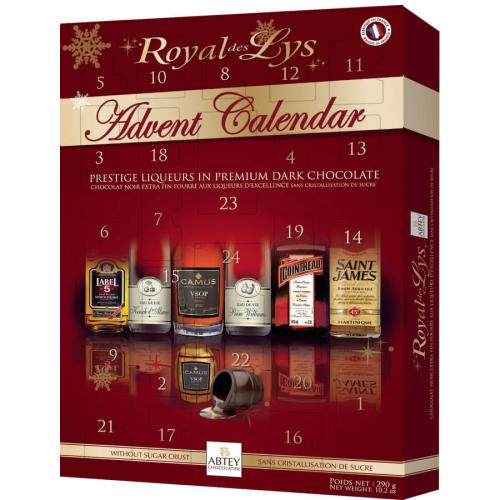 Royal Des Lys Adventskalender med Spritfylld Choklad 290g Coopers Candy