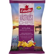 Estrella Västkustchips Vitlök Gräslök Chili 180g (BF: 2025-03-01) Coopers Candy