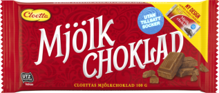 Cloetta Mjölkchoklad utan tillsatt socker 100g Coopers Candy