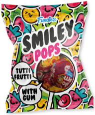 Fundiez Smiley Pops Gum Lollipops 200g(BF:2025-03-20) Coopers Candy