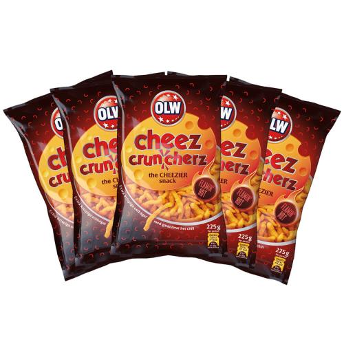 OLW Cheez Cruncherz Flamin Hot 225g x 5st Coopers Candy