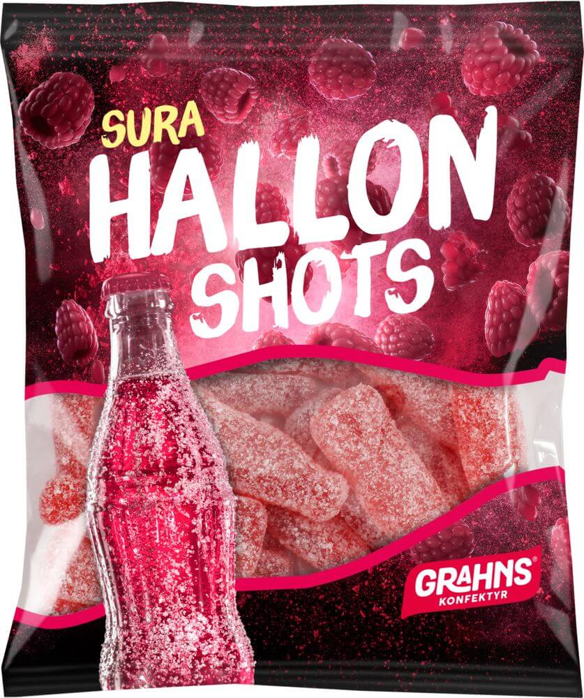 Grahns Sura hallonshots 80g